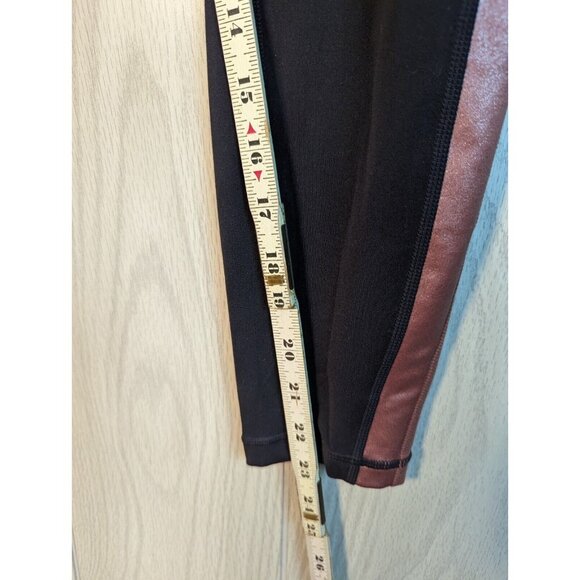 Athleta Salutation Colorblock Asym Powervita Leggings Size Small Copper Black - Picture 9 of 12